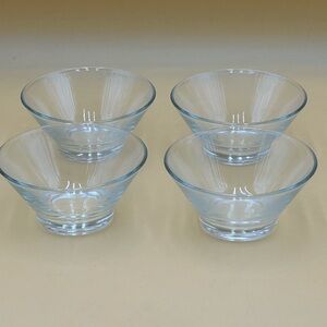 Vintage mid century modern set of 4 clear glass bowls